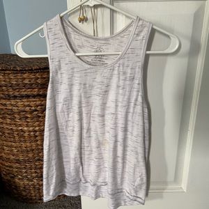 white with grey specked tank top